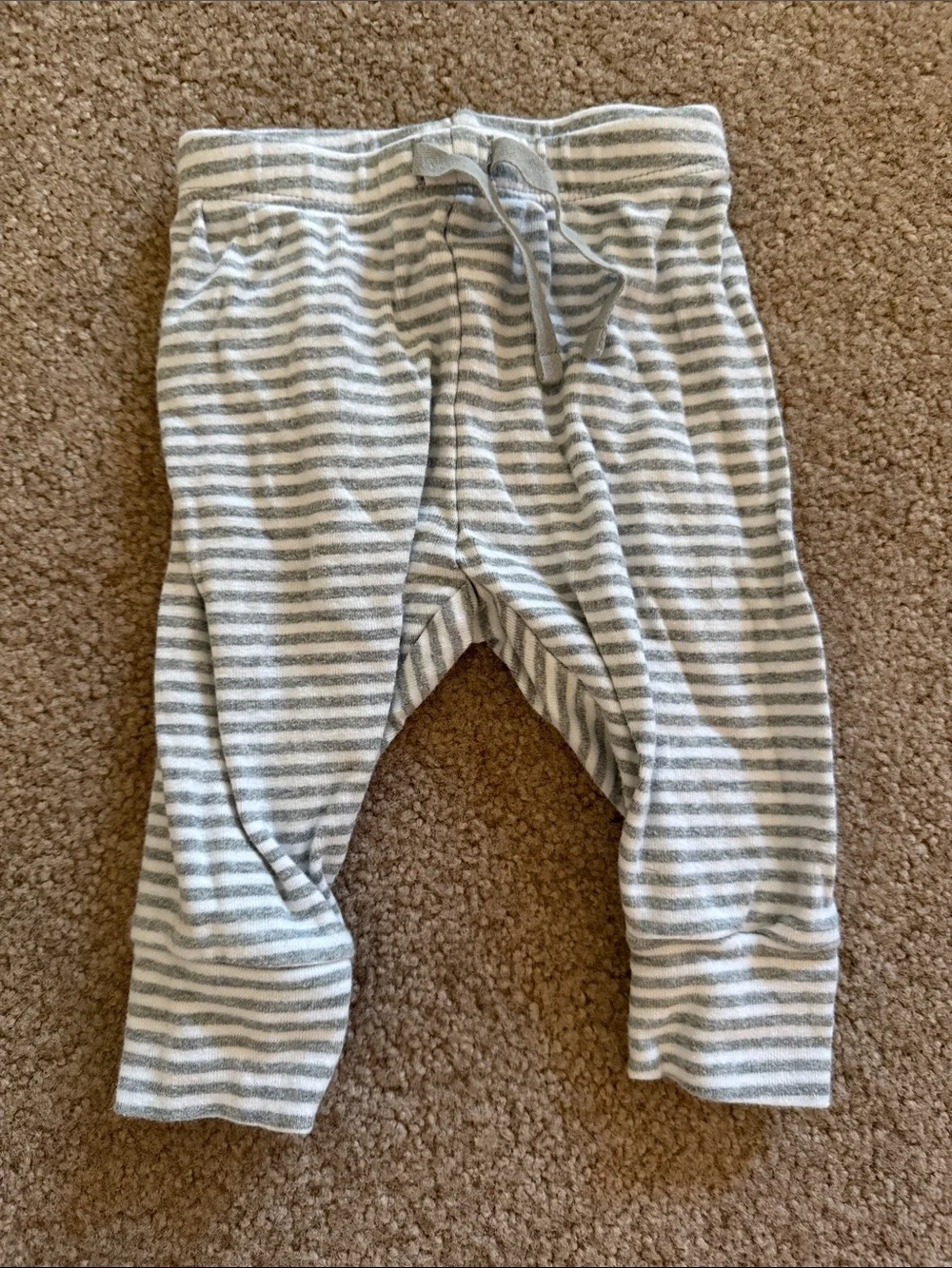 GAP Gray & White Striped Baby Jogger Pants